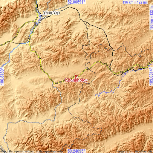 Topographic map of Khonkholoy