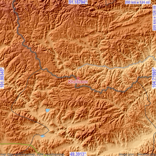 Topographic map of Kholtoson