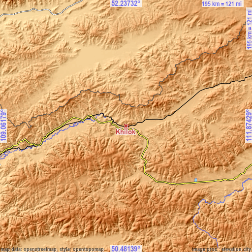 Topographic map of Khilok