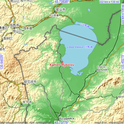 Topographic map of Kamen’-Rybolov