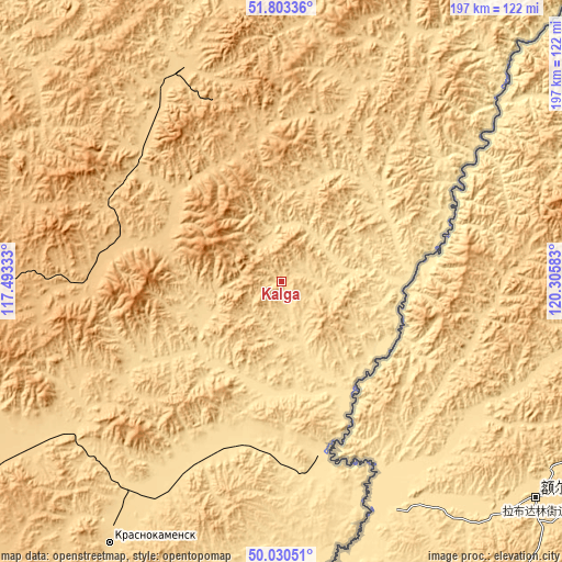 Topographic map of Kalga