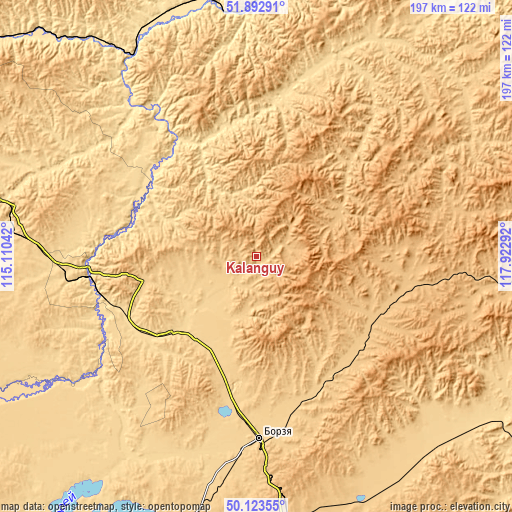 Topographic map of Kalanguy