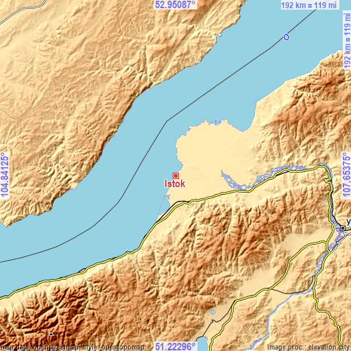 Topographic map of Istok