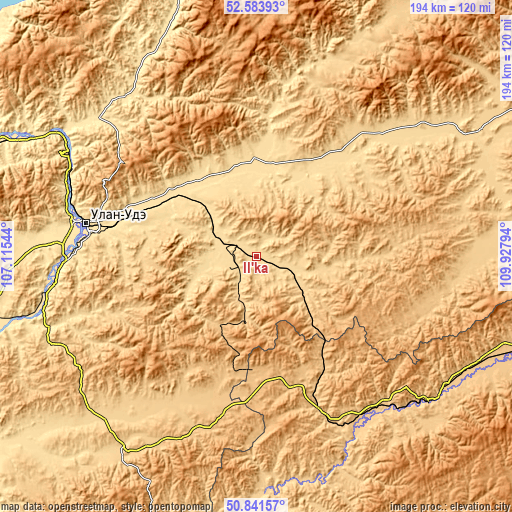 Topographic map of Il’ka