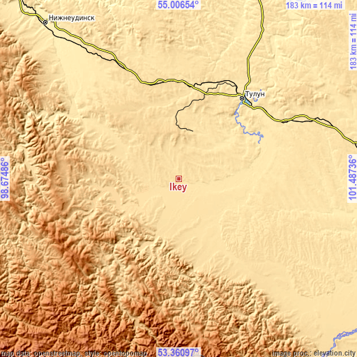 Topographic map of Ikey