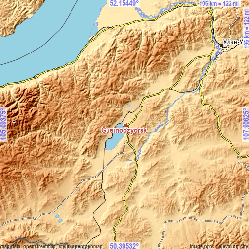 Topographic map of Gusinoozyorsk