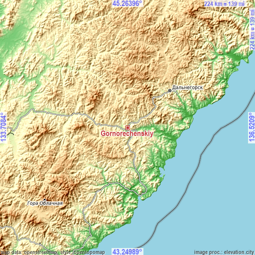 Topographic map of Gornorechenskiy