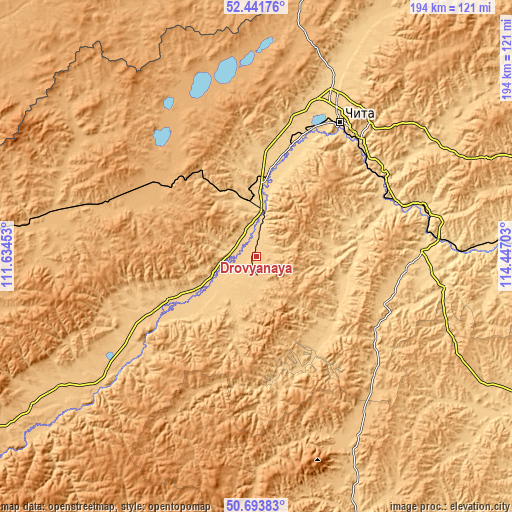 Topographic map of Drovyanaya