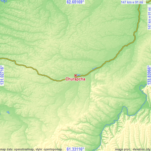 Topographic map of Churapcha