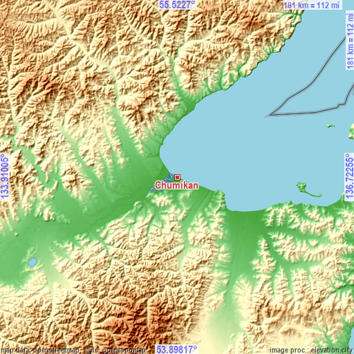 Topographic map of Chumikan