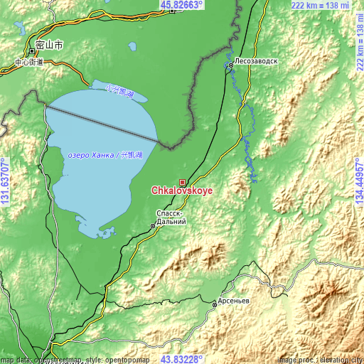 Topographic map of Chkalovskoye