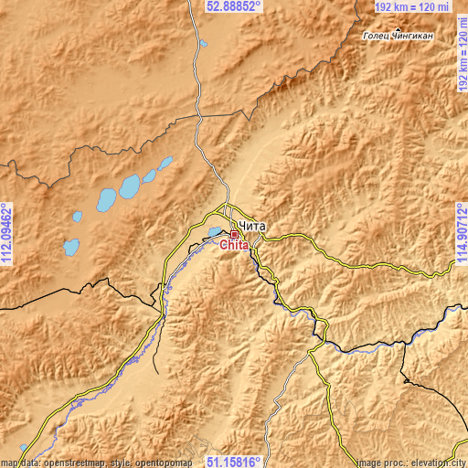 Topographic map of Chita