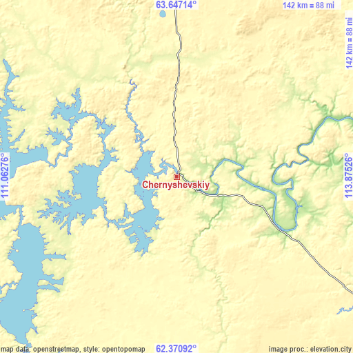 Topographic map of Chernyshevskiy