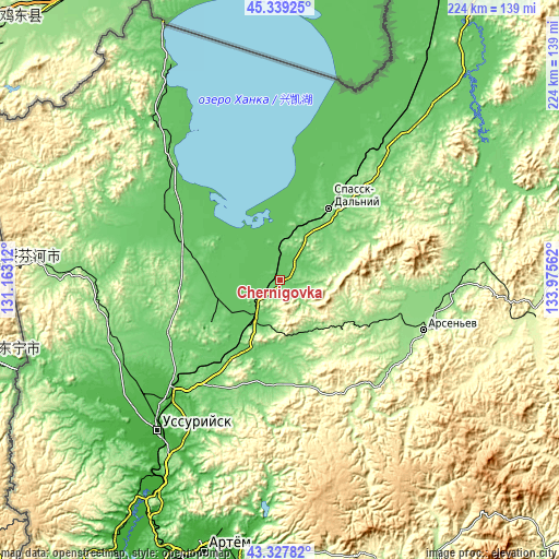 Topographic map of Chernigovka