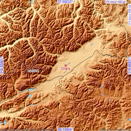 Topographic map of Chara