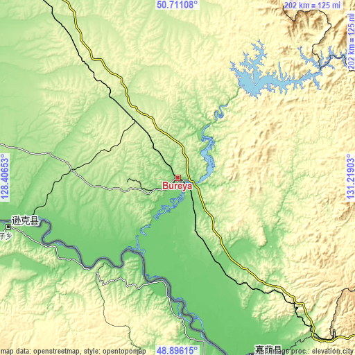 Topographic map of Bureya