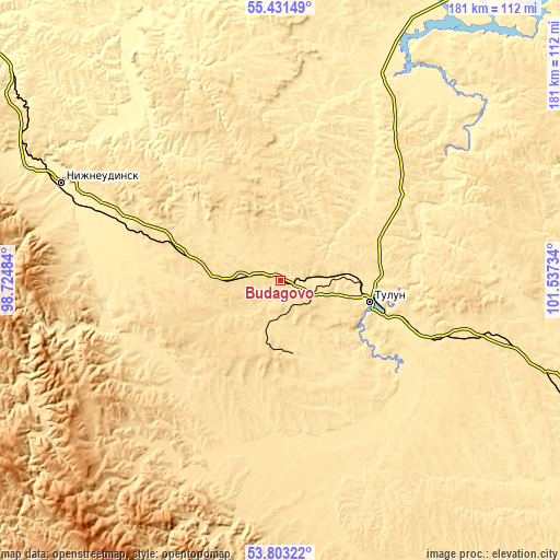 Topographic map of Budagovo