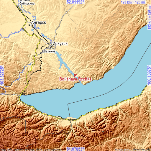 Topographic map of Bol’shaya Rechka