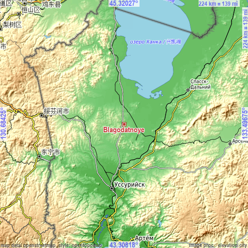 Topographic map of Blagodatnoye