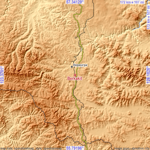 Topographic map of Berkakit