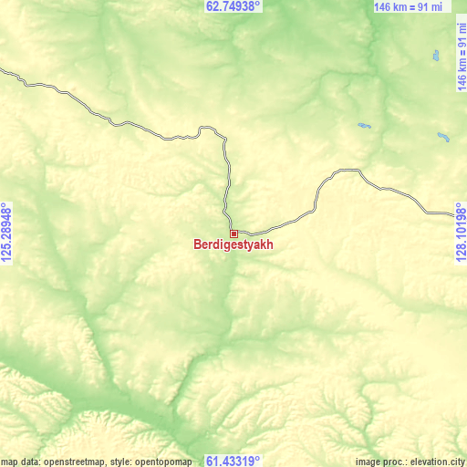 Topographic map of Berdigestyakh