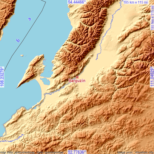 Topographic map of Barguzin