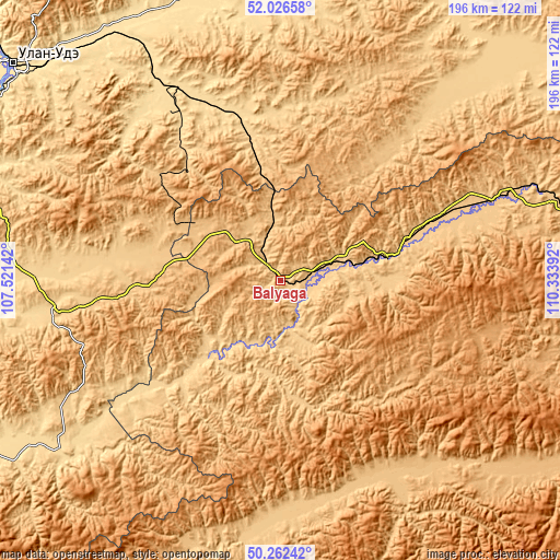 Topographic map of Balyaga