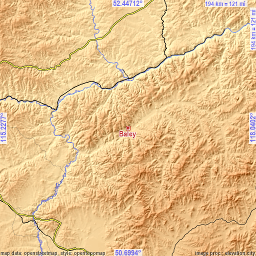 Topographic map of Baley