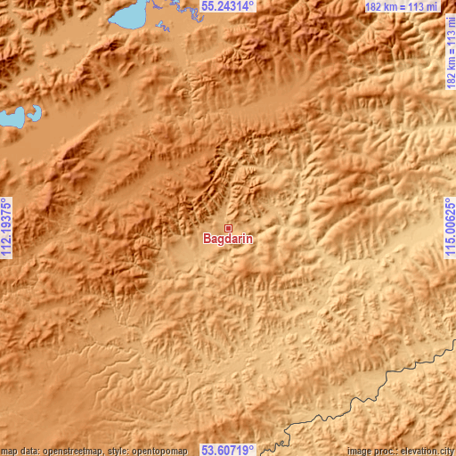 Topographic map of Bagdarin