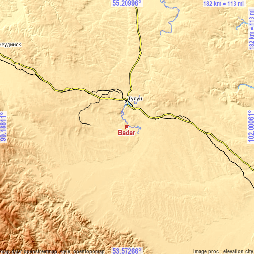 Topographic map of Badar