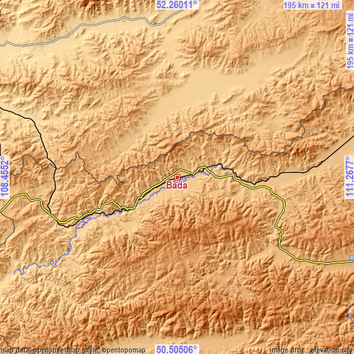 Topographic map of Bada