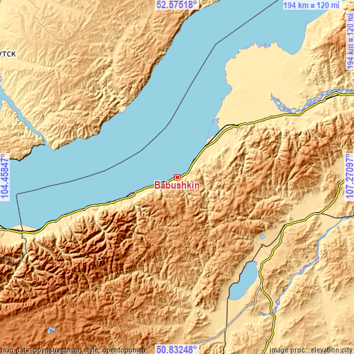 Topographic map of Babushkin