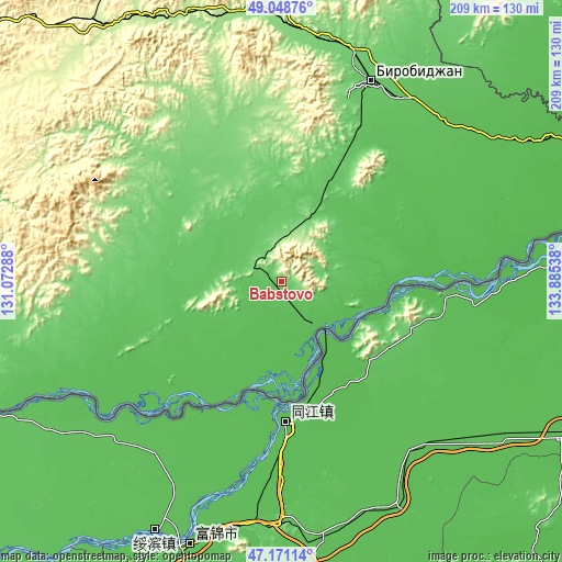 Topographic map of Babstovo