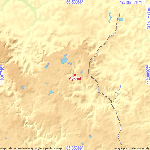 Topographic map of Aykhal