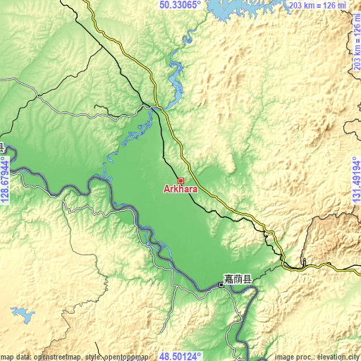 Topographic map of Arkhara