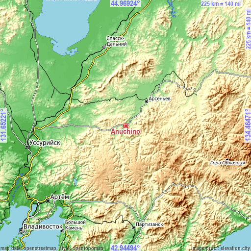 Topographic map of Anuchino