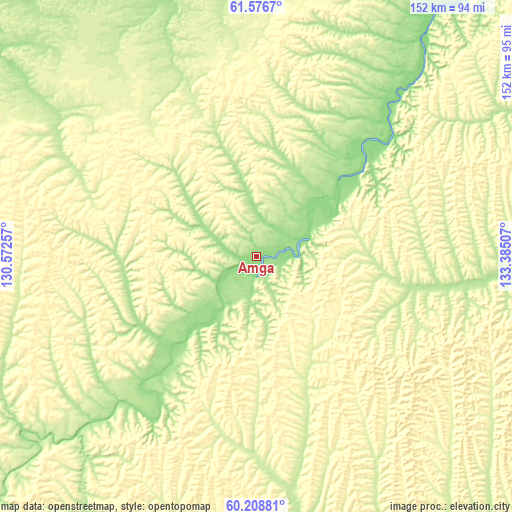 Topographic map of Amga