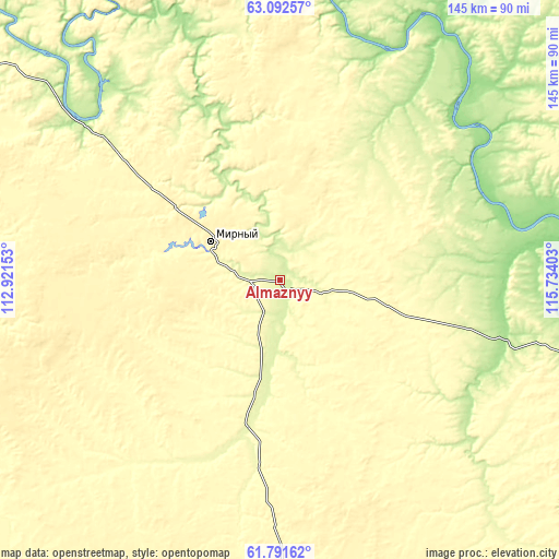 Topographic map of Almaznyy