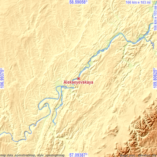 Topographic map of Alekseyevskaya