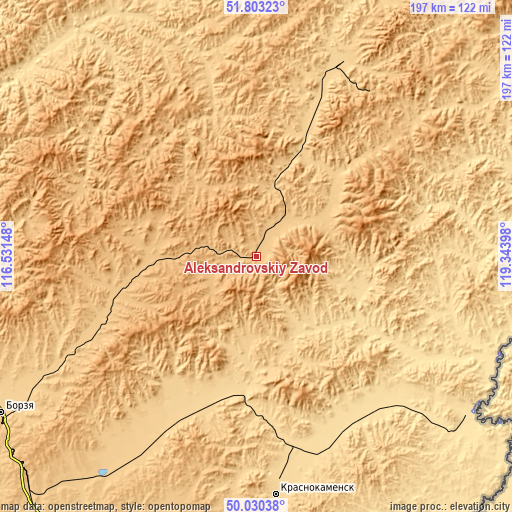 Topographic map of Aleksandrovskiy Zavod