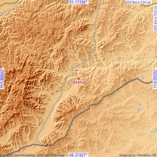 Topographic map of Aksha