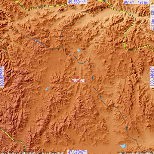 Topographic map of Uubulan