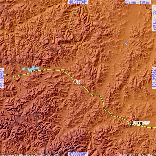 Topographic map of Teel