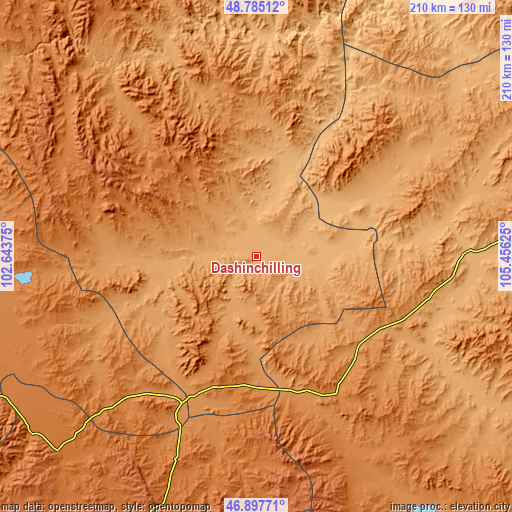 Topographic map of Dashinchilling