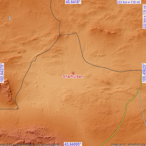 Topographic map of Sharhulsan