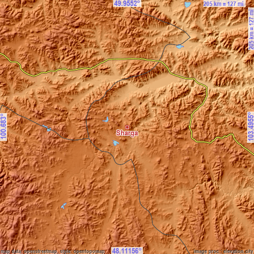 Topographic map of Sharga