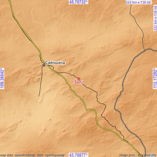 Topographic map of Senj