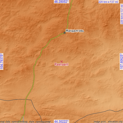 Topographic map of Rashaant