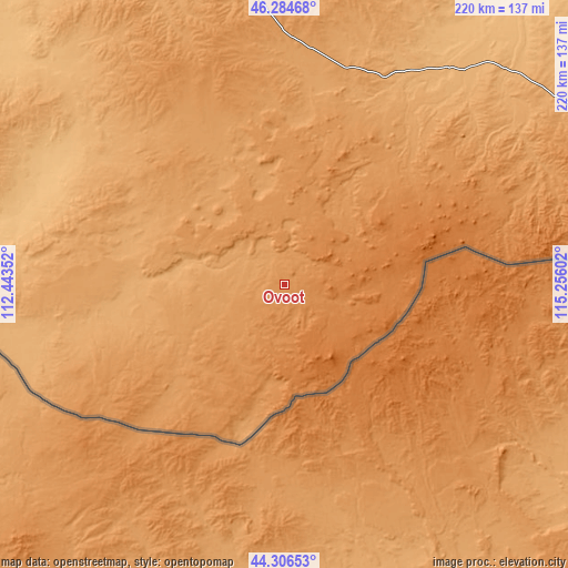 Topographic map of Ovoot