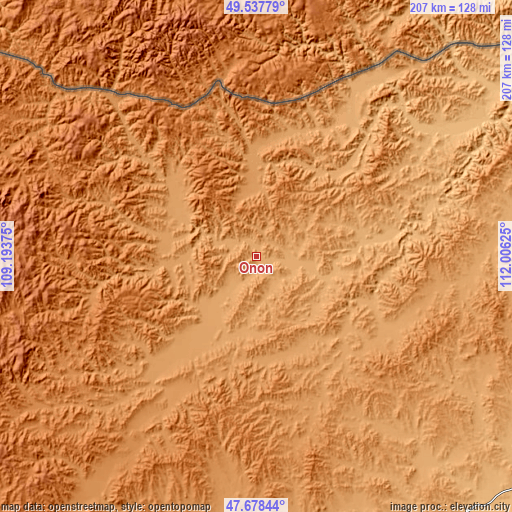 Topographic map of Onon